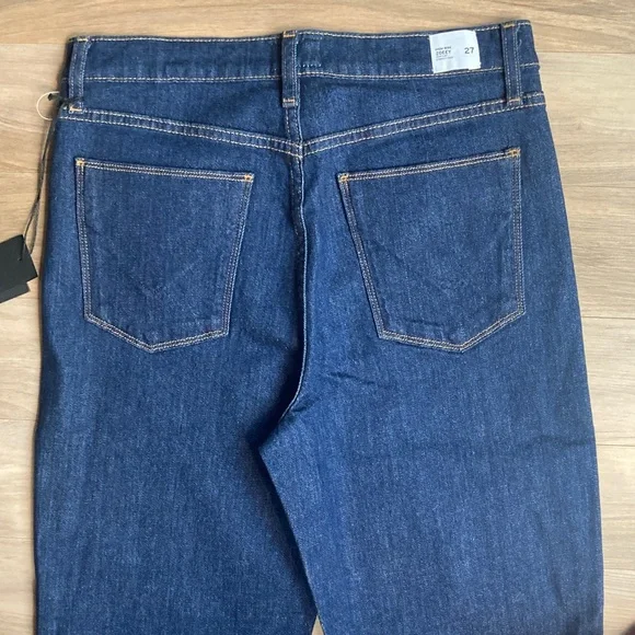 Hudson jean high rise Zoeey deep cuff straight crop jean casual blue Jean 27 - Picture 8 of 16